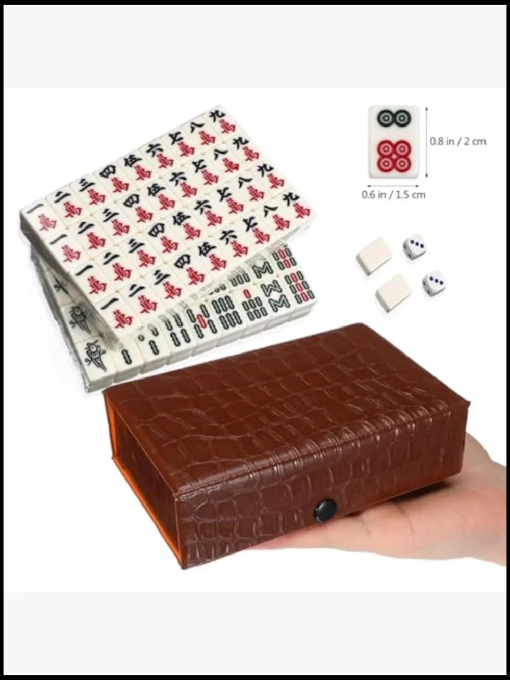Portable Mini Chinese Mahjong Set 146 Tiles Compact Travel Case - Picture 3 of 7
